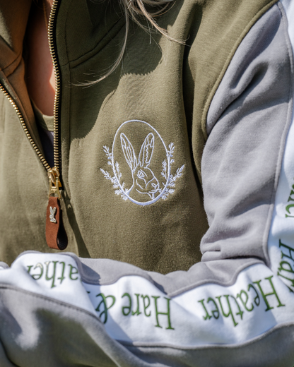 SHROPSHIRE QUARTER ZIP | MOORLAND GREEN / GREY