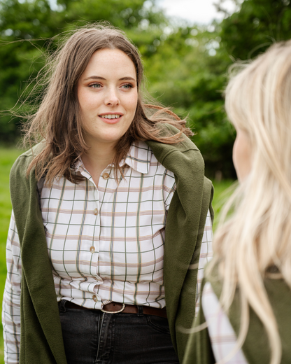 LADIES CHECK STRETCH SHIRT