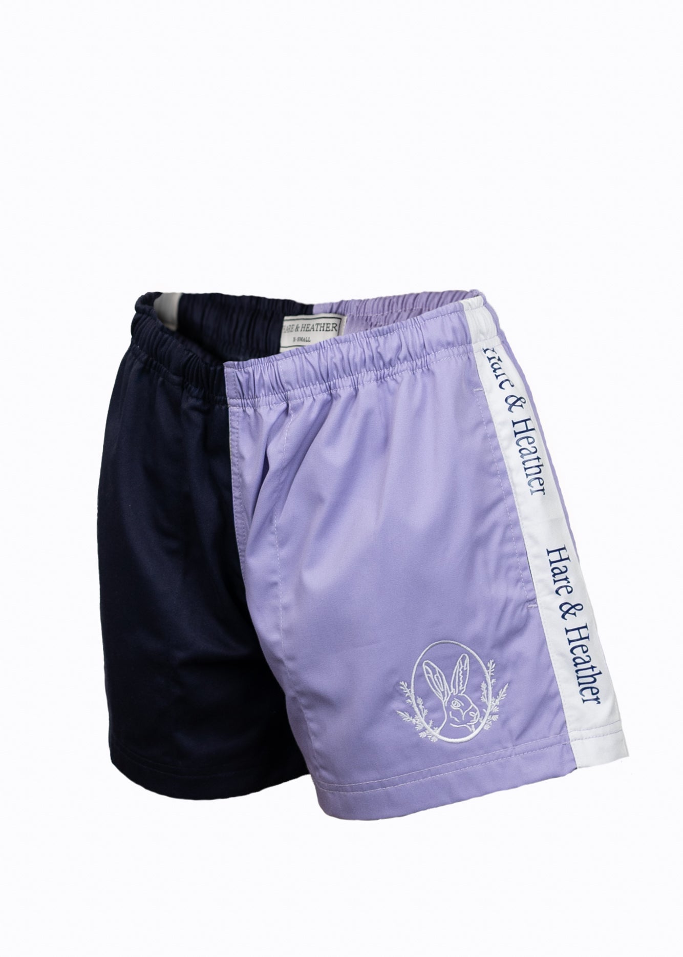 UNISEX SHROPSHIRE SPLIT RUGBY SHORTS | HEATHER / NAVY