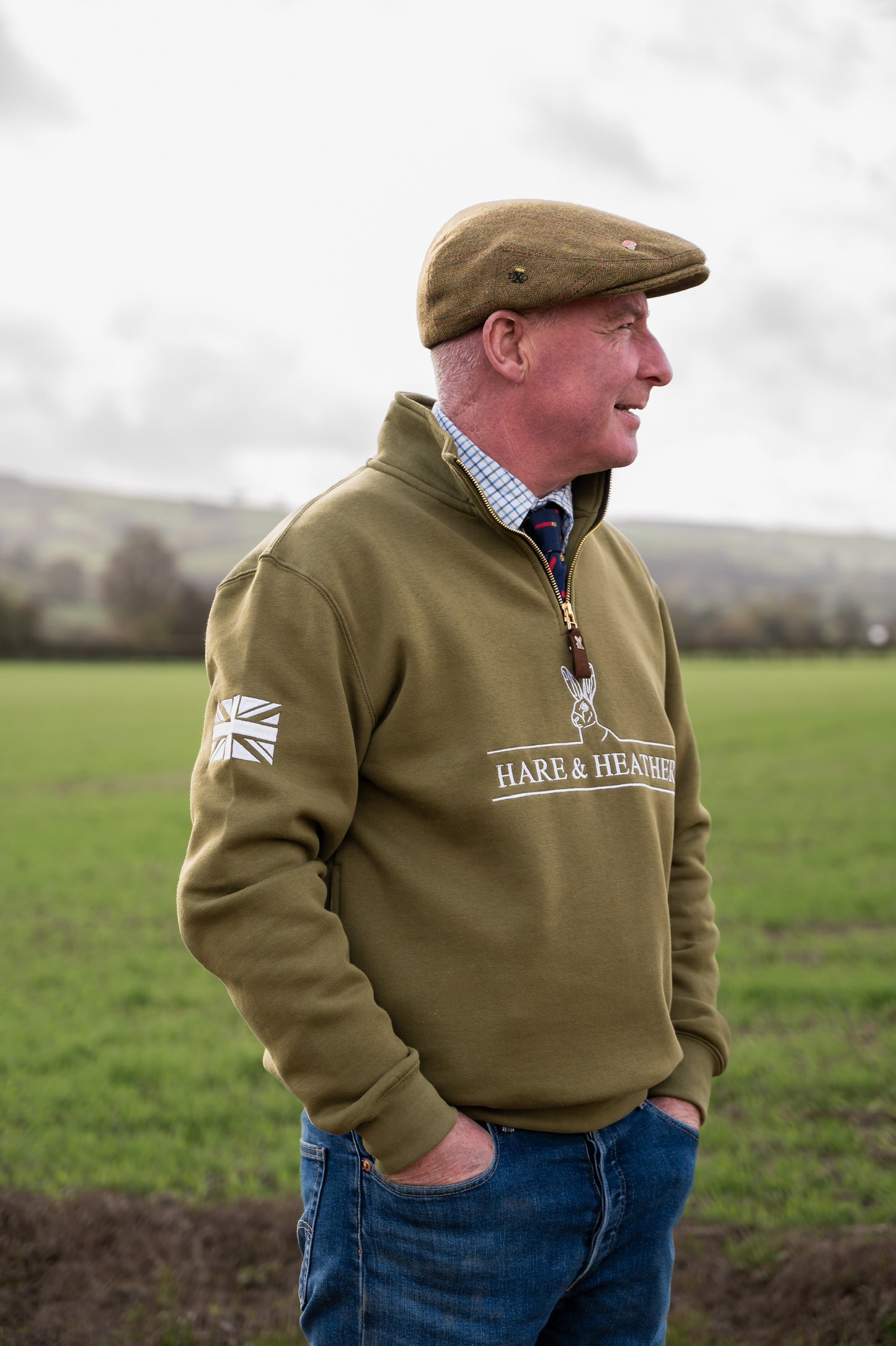 NORFOLK QUARTER ZIP | MOORLAND GREEN