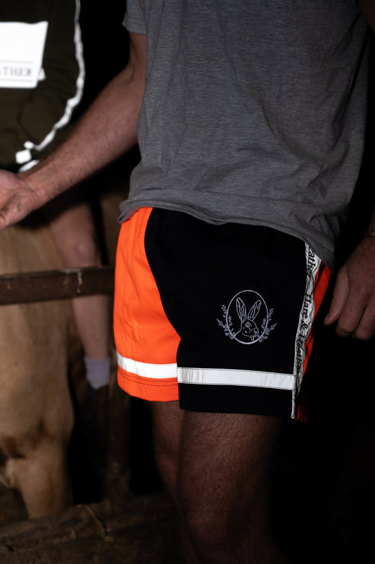 AGRIFLECT® RUGBY SHORTS | ORANGE / NAVY